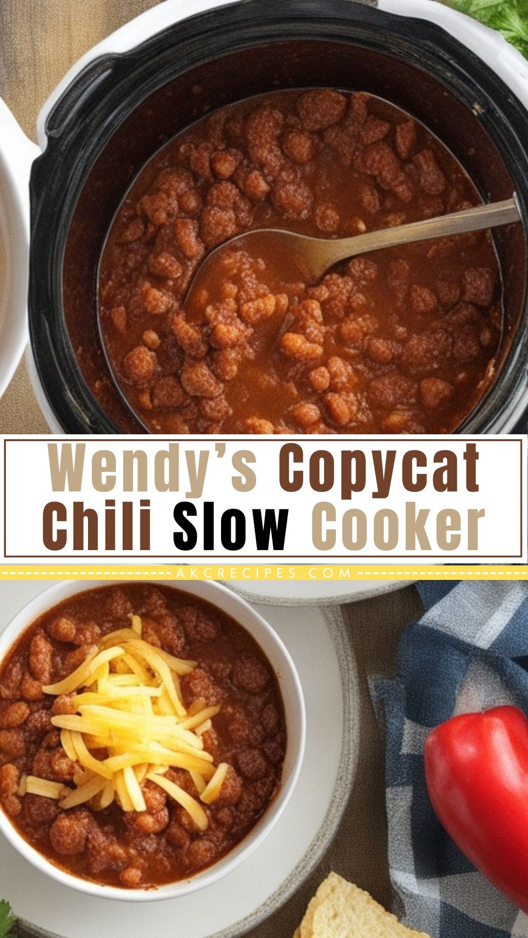 Wendy’s-Copycat-Chili-Slow-Cooker-recipe-akcrecipes.com